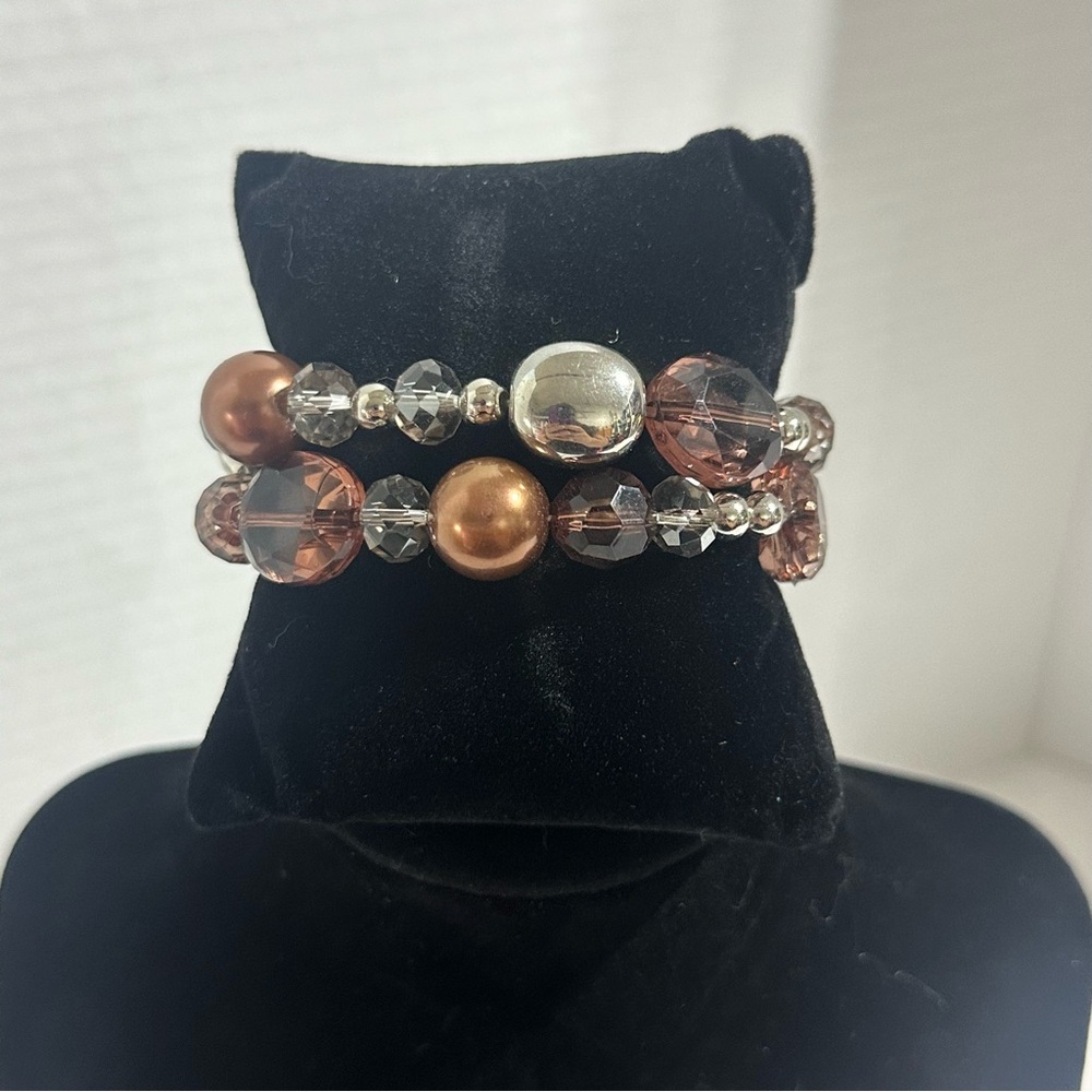 Paparazzi Silver and Brown Layered Bracelet